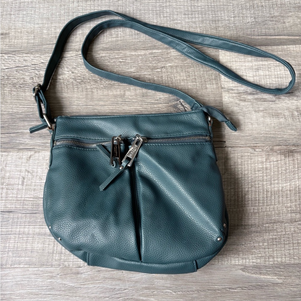 Rosetti Teal Crossbody shoulder Bag purse 9x9 fun handbag